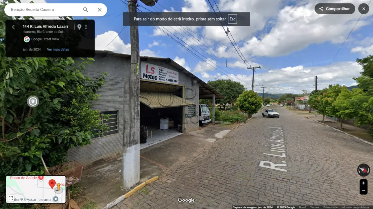 LOTE 001 - Pavilhão de Alvenaria, terreno de 250,40m² a Rua Luiz Alfredo Lazzari em Ibarama/RS