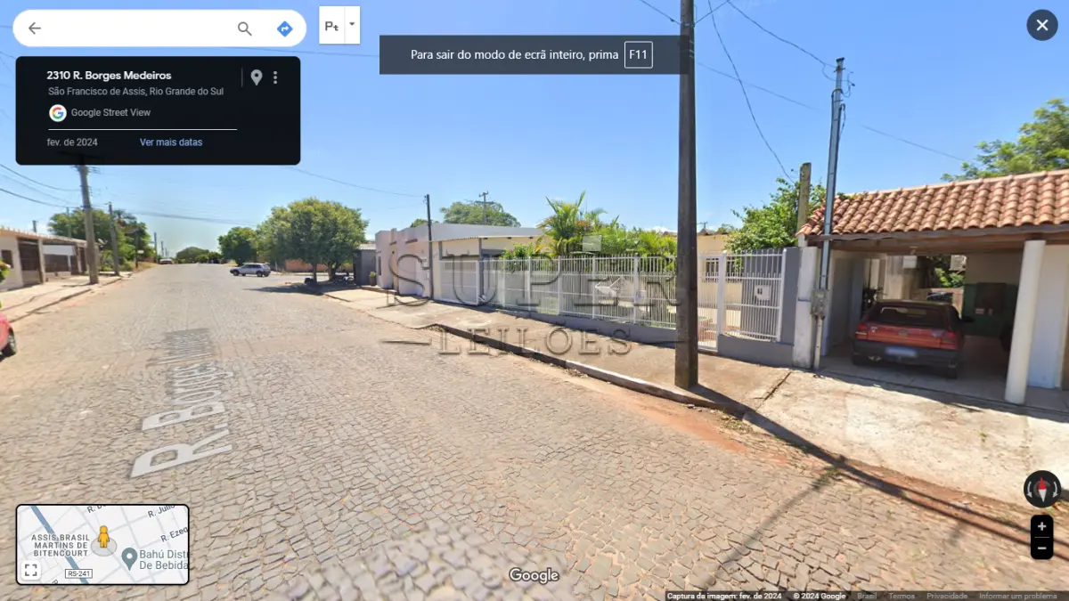 LOTE 001 - UMA CASA DE ALVENARIA a Rua Borges de Medeiros nº 2261, São Francisco de Assis/RS