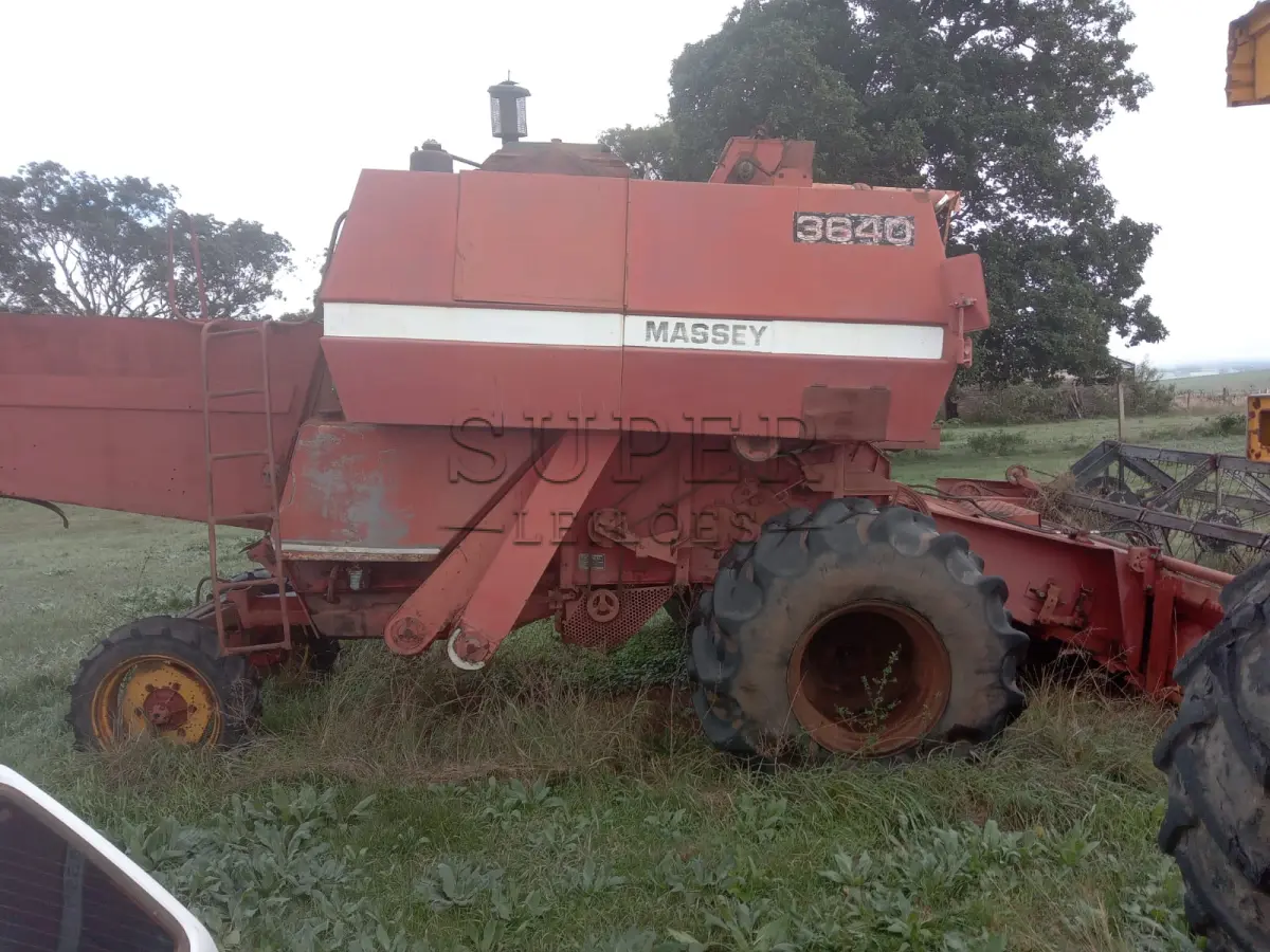 LOTE 001 - Colheitadeira Massey Ferguson 3640,  tracionada, ano 1984/1985.