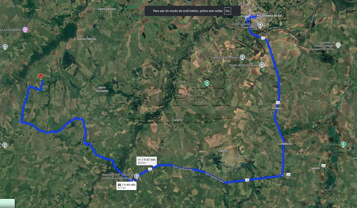 LOTE 001 - Uma fração de 31ha9440m² lugar denominado Rincão da Cria, Barro Vermelho, Cachoeira do Sul/RS