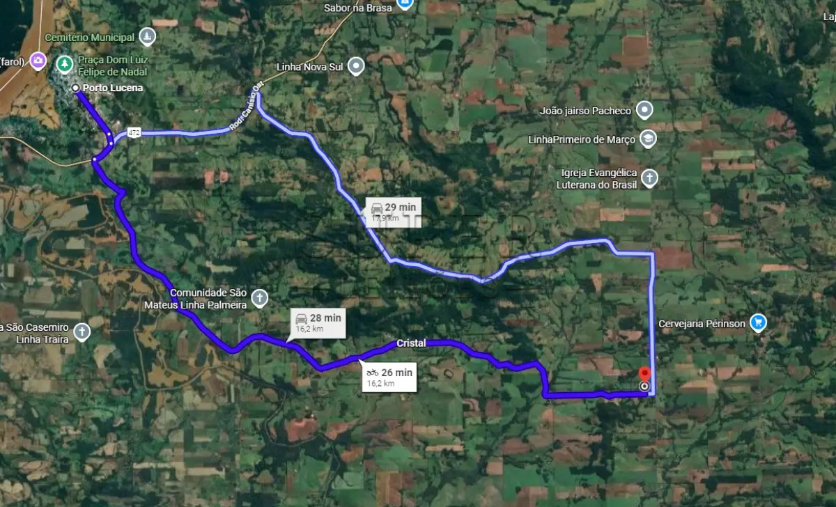 LOTE 006 - LOTE 01: IMÓVEL RURAL com área de 125.000m², om uma casa de madeira,  Linha 1º de Março, da 4ª Secção da região Campina, da Colônia Guarani, sito no município de Porto Lucena/RS