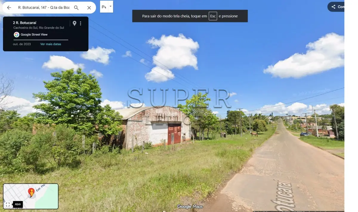 LOTE 011 - ÁREA DE DOIS HECTARES, Com um galpão/pavilhão comercial situado a Rua Botucaraí nº 147, Bairro Quinta do Boa Vista, em Cachoeira do Sul/RS