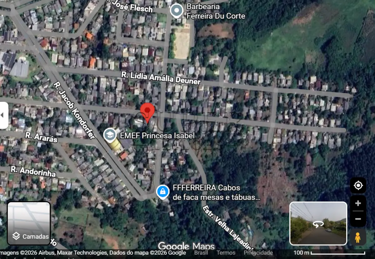 LOTE 0001 - Terreno urbano com benfeitoria, matrícula 24.048 - Isabel com a área de 275,00 m² (duzentos e setenta e cinco metros quadrados) situado na Rua Theobaldo Deuner, nº 308, bairro Viaduto, Igrejinha – CEP: 95.650.000