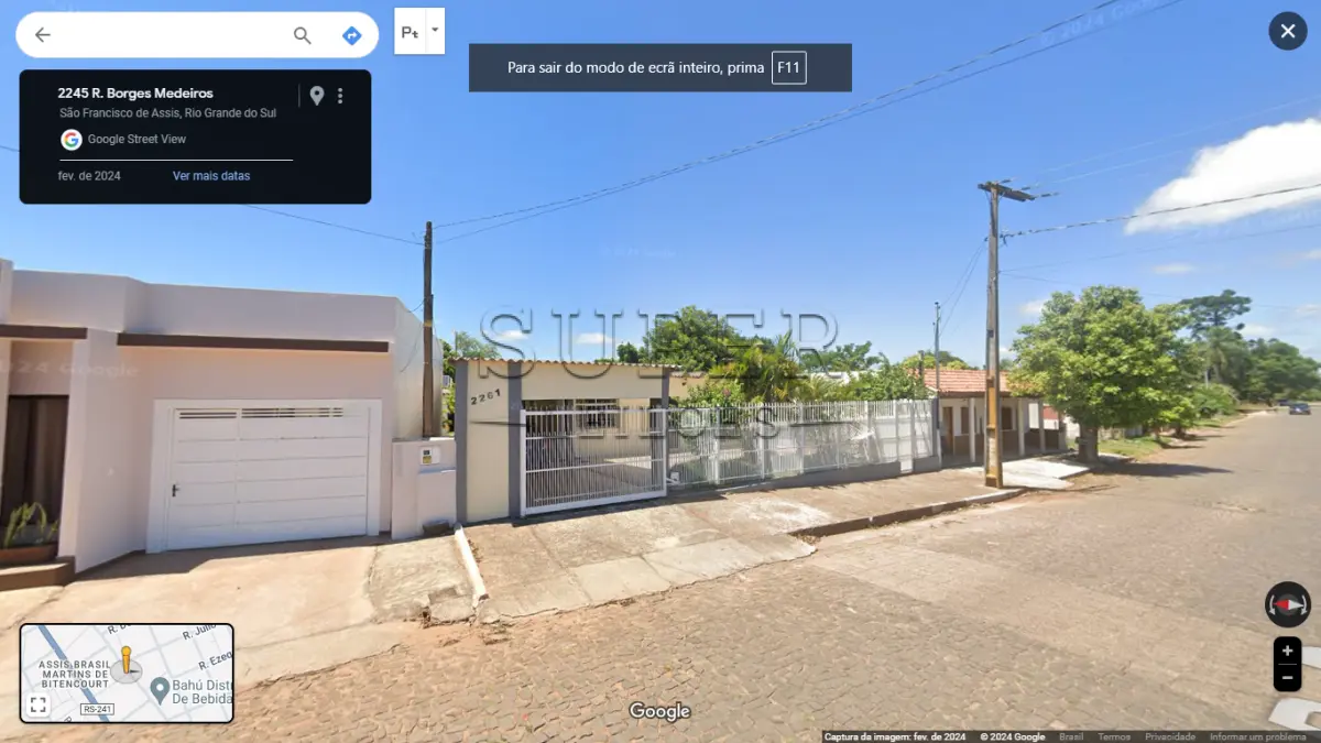 LOTE 001 - UMA CASA DE ALVENARIA a Rua Borges de Medeiros nº 2261, São Francisco de Assis/RS