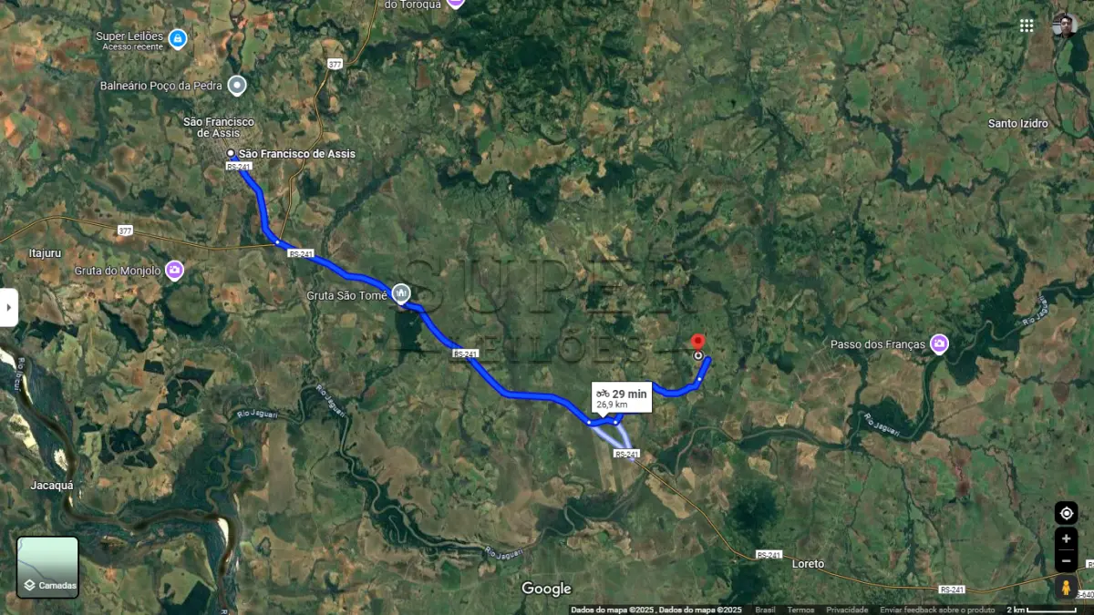 LOTE 009 - Uma Fração de Campos, com área de 9ha.62ª.26ca.80dm², localidade Buricaci,  São Francisco de Assis/RS.