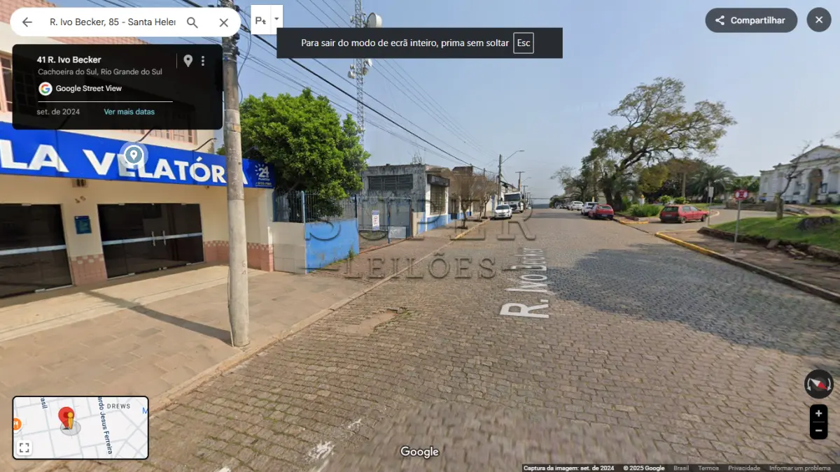LOTE 000 - UM PRÉDIO DE ALVENARIA, constituído de um salão para fins comerciais, a Rua Ivo Becker, sob número 85,  Cachoeira do Sul/RS